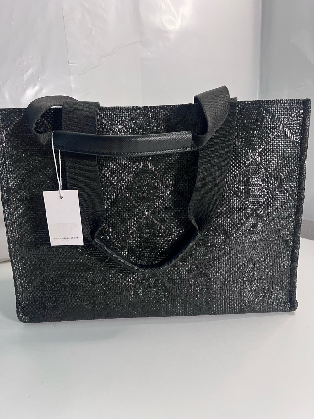 NWT TRVL Luxe Black Structured Tote Bag – Brand New with Tags